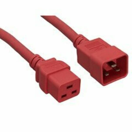 SWE-TECH 3C Heavy Duty Server Power Extension Cord, Red, C20 to C19, 12AWG/3C, 20 Amp, 10 foot FWT10W3-41210RD